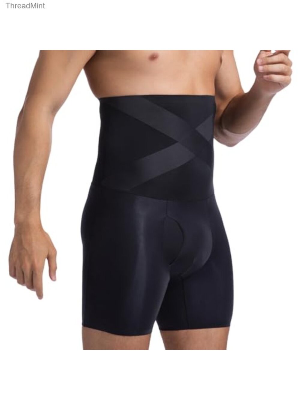Mens Tummy Control Boxer Briefs High Waisted Compression Shapewear Shorts